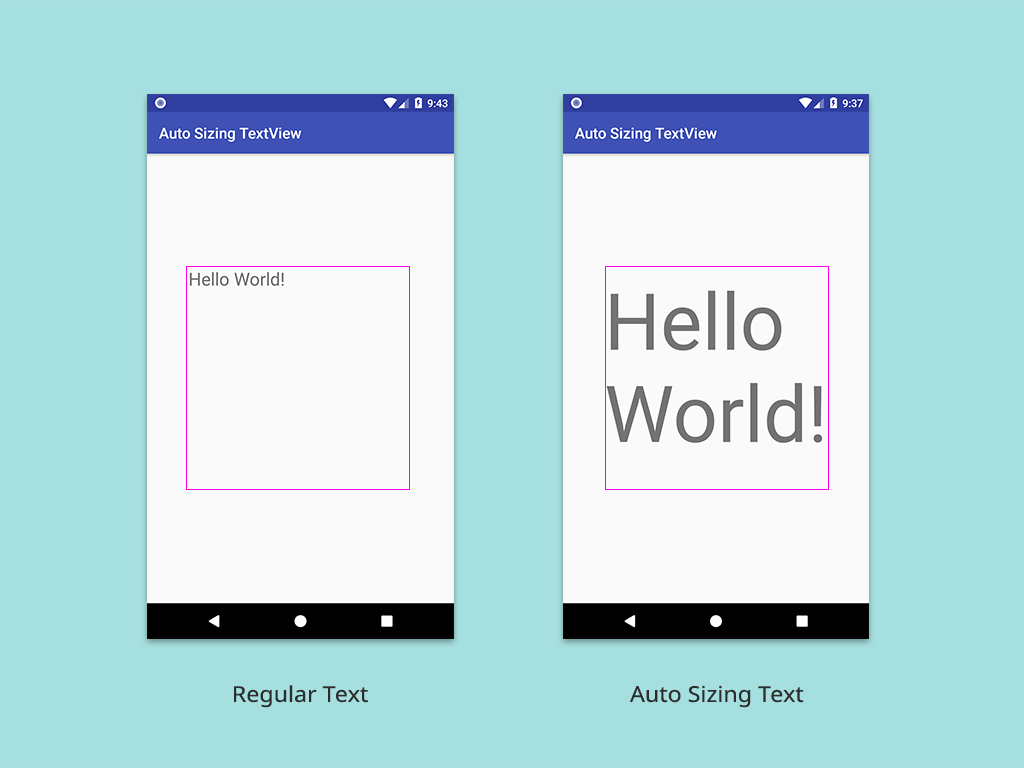 Regular Text vs Auto Sizing Text