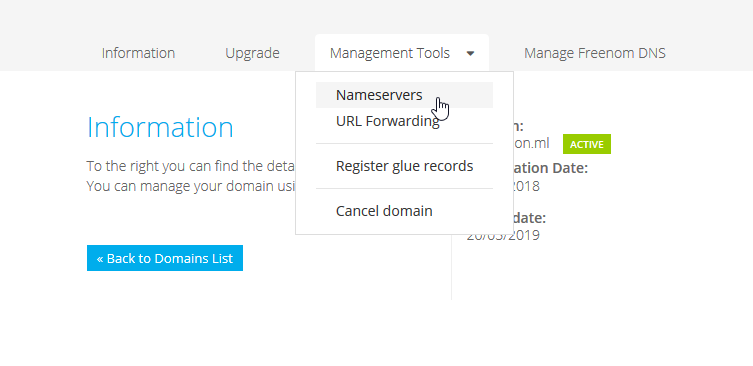 Management Tools: Nameservers