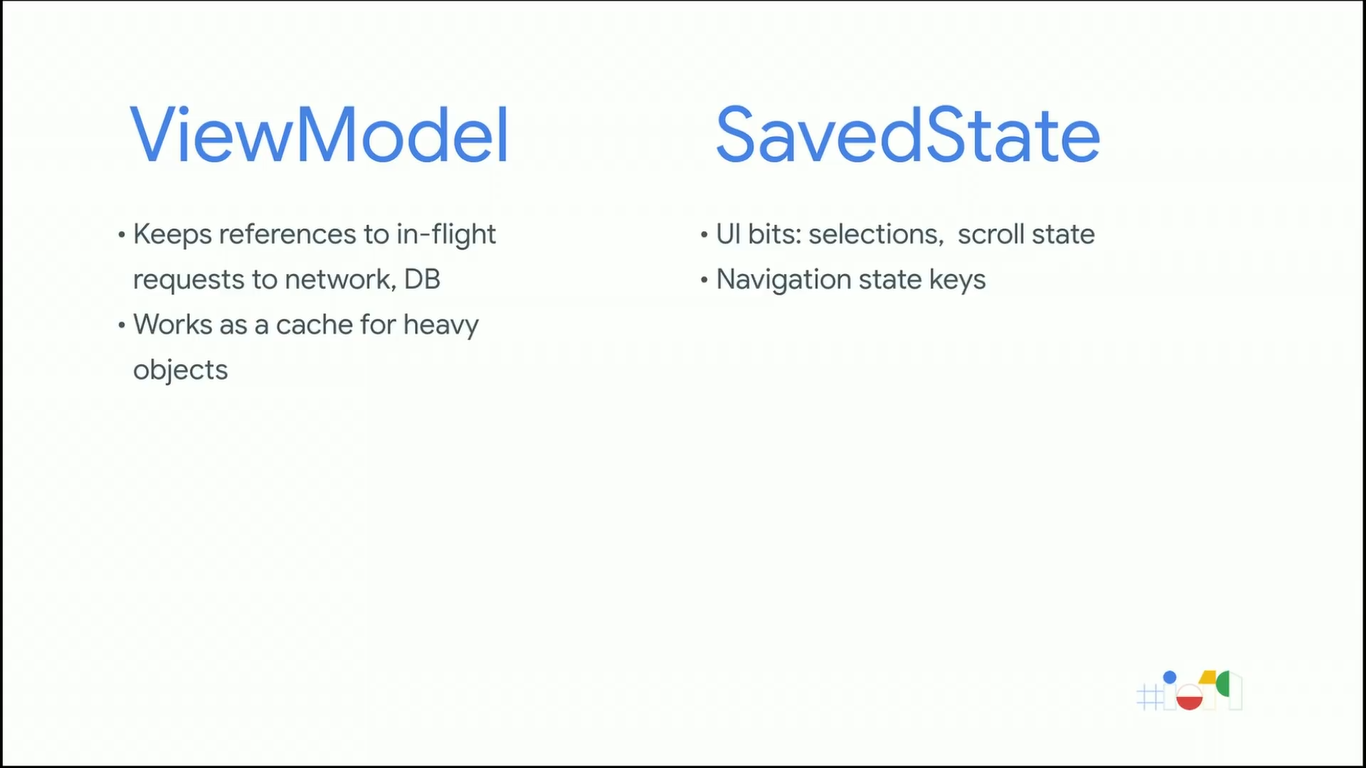 ViewModel vs SavedState