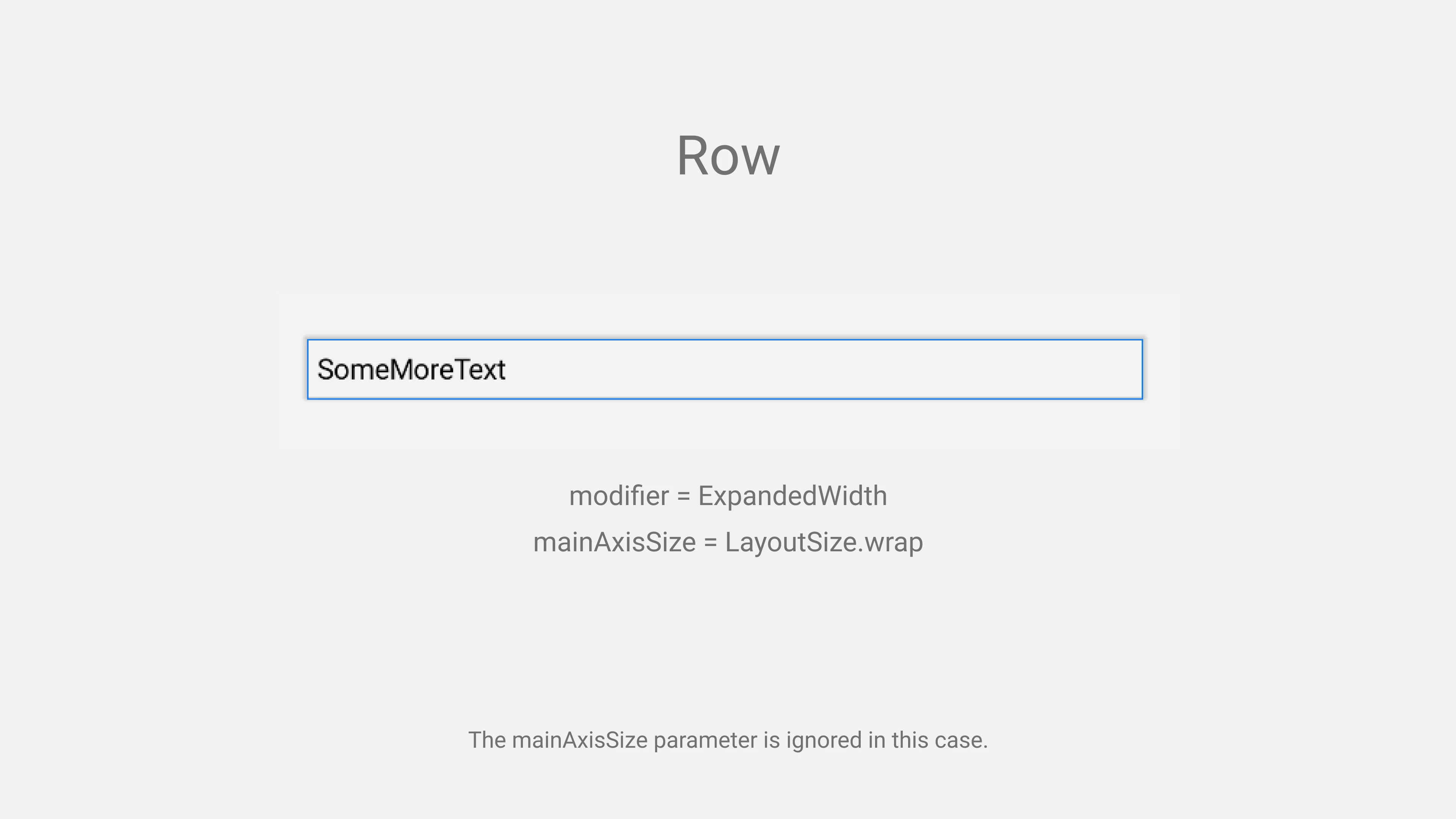 Ignored Main Axis Size