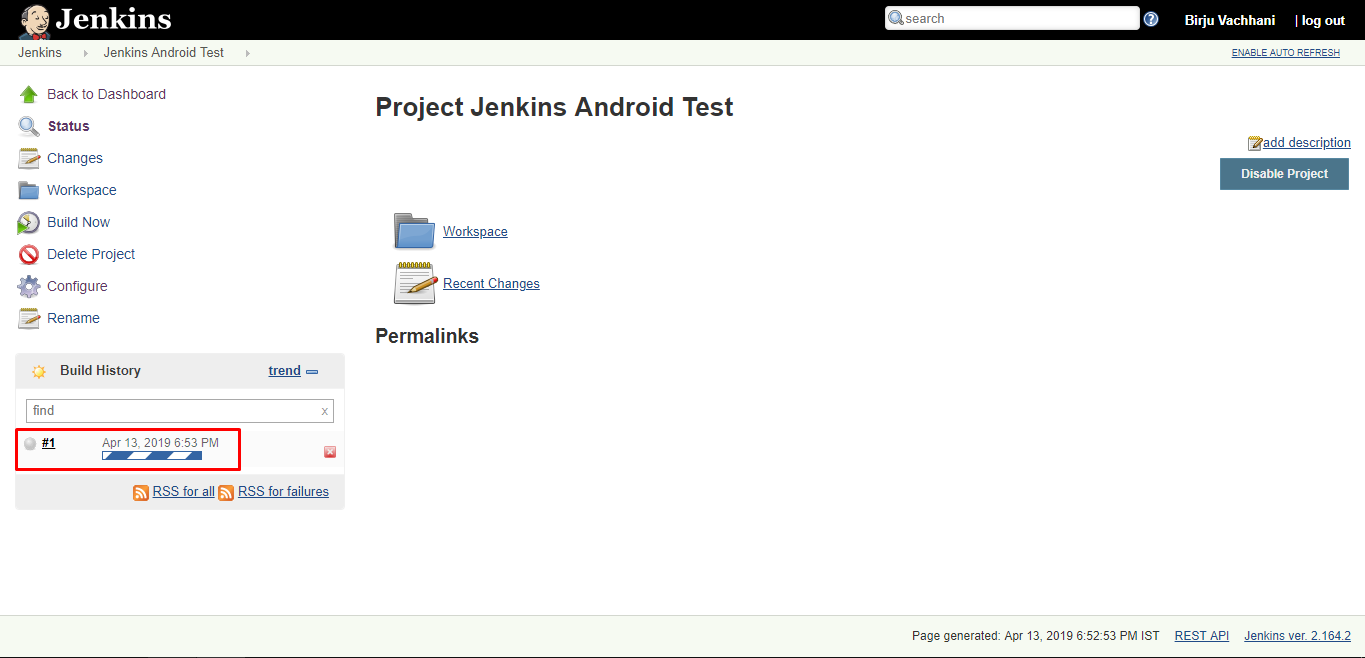 Jenkins: Project Dashboard